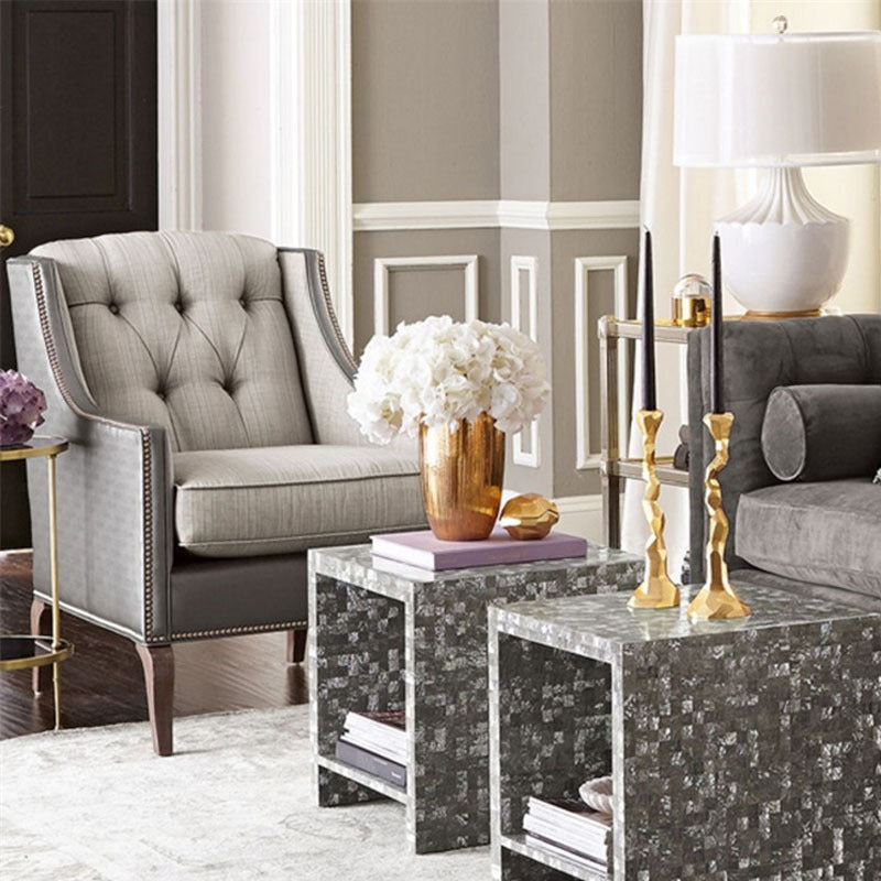 American living room casual fabric single chair modern simple balcony office reception chair villa hotel single sofa