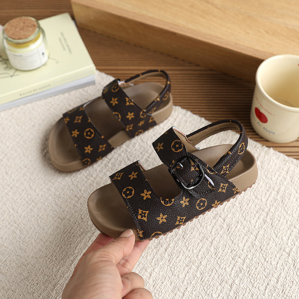 Vancahao girls' fashion sandals -  summer new collection - open-toe casual beach sandals for kids - korean style birkenstock sandals
