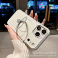 New skin-feeling anti-slip edge suitable for iphone17promax mobile phone case apple 16 metal bracket anti-fall cross-border