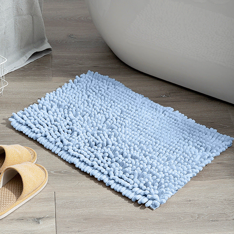Solid color chenille floor mat thickened encryption non-slip absorbent coarse hair foot wipe mat bathroom bathroom soft carpet