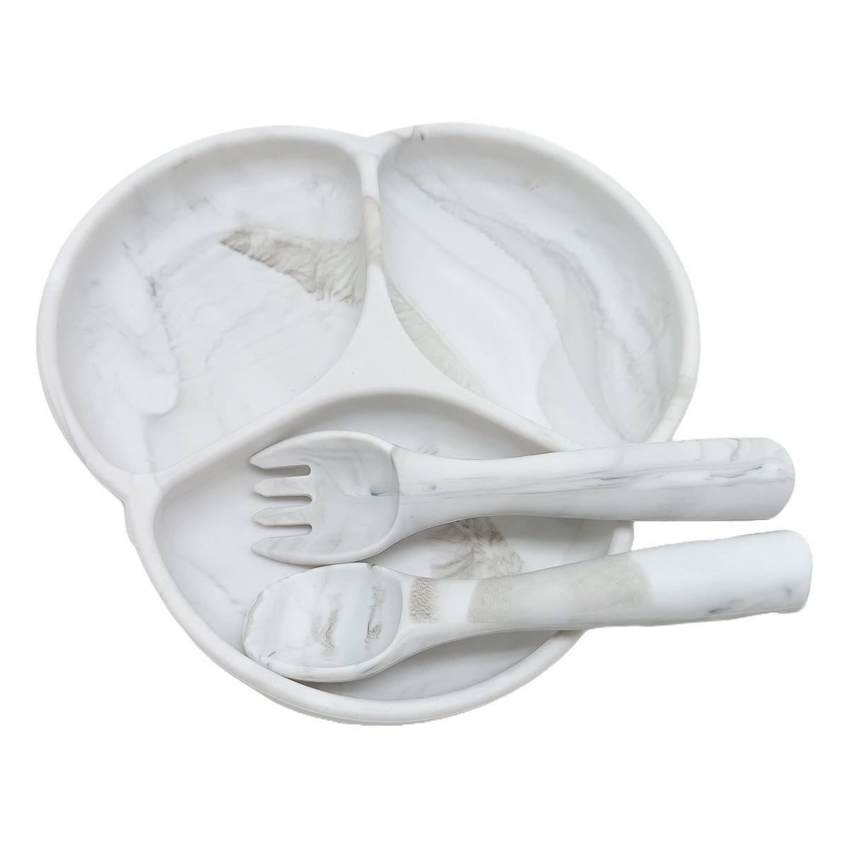 Children's Silicone Tableware Set Baby Food Grade Waterproof Silicone Plate Non-slip Integrated Supplementary Food Plate