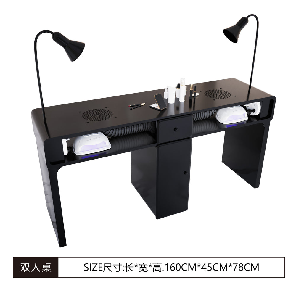 New arrival: extra-wide 45 turbine engraved grade vacuum marble & porcelain surface multifunctional minimalist nail table and chair set