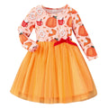 Children's long sleeves double layer mesh dress