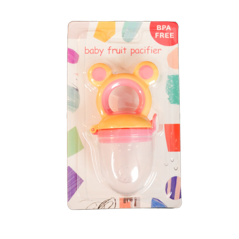 English card pack, infant fruit and vegetable music silicone bite music baby nutrition fruit and vegetable mesh bag complementary food feeder