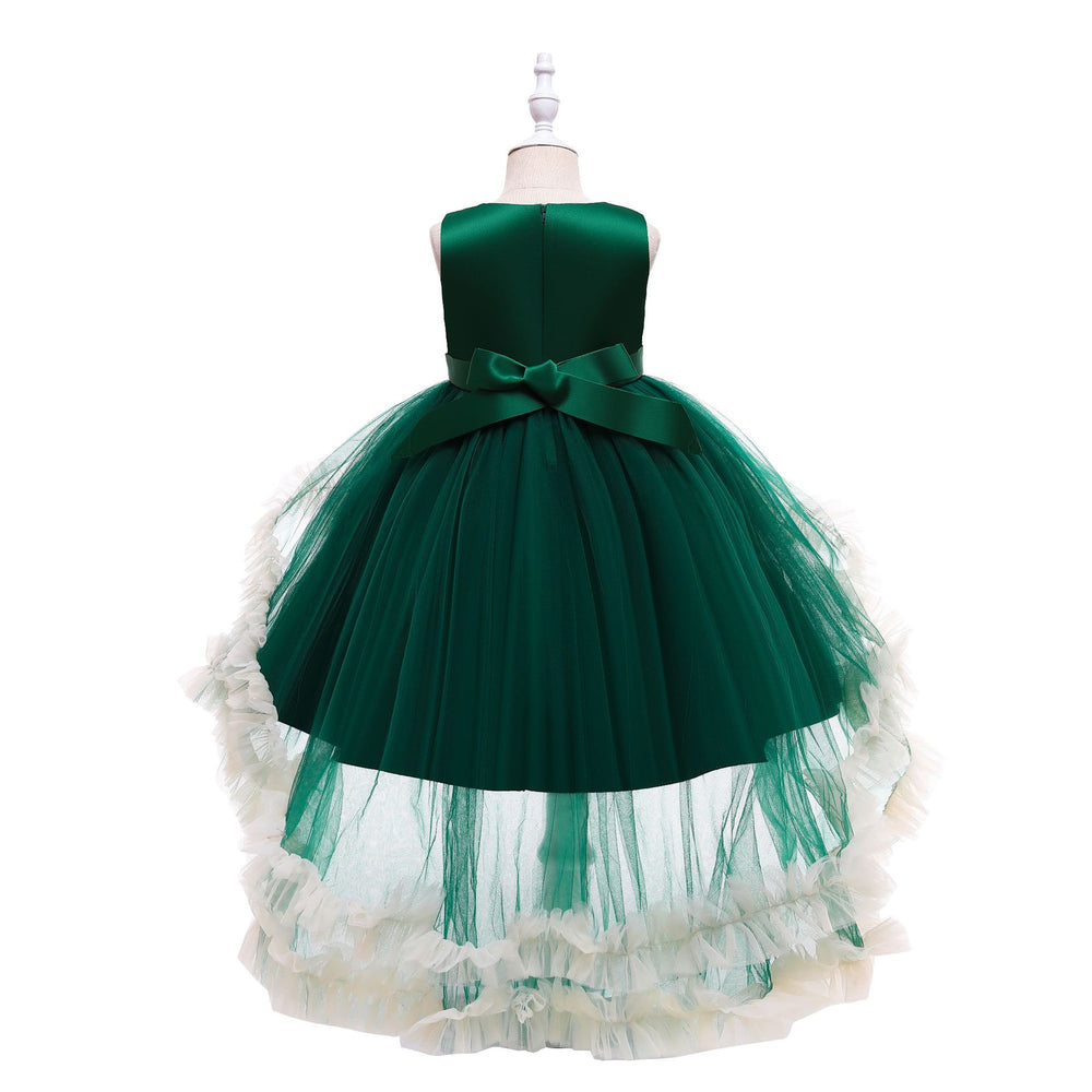 Export children's clothing kids dress princess dress girldress flower girl puffy wedding dress tail piano performance costume