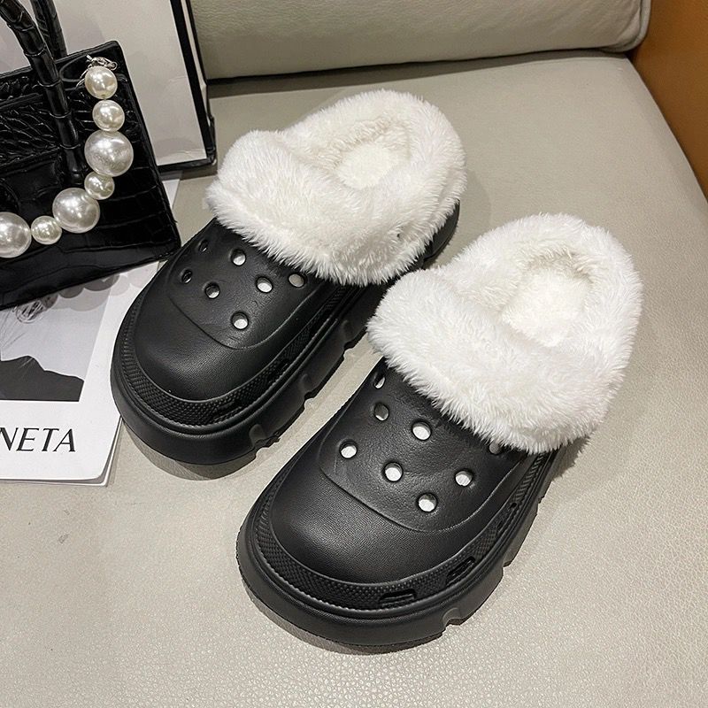 Women's winter cotton slippers - thickened plush, detachable warm home slippers for couples, indoor use, postpartum care, fuzzy slippers