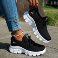 Women's athletic sneakers for export, summer  collection: plus size flyknit breathable running shoes, soft sole casual lace-up lightweight sneakers