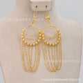 24k gold-plated ethiopian women's round earrings for daily wear bridal gift