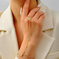 European and american new arrival versatile jewelry: minimalist white pearl bracelet, women's butterfly finger chain bracelet - wholesale from manufacturer