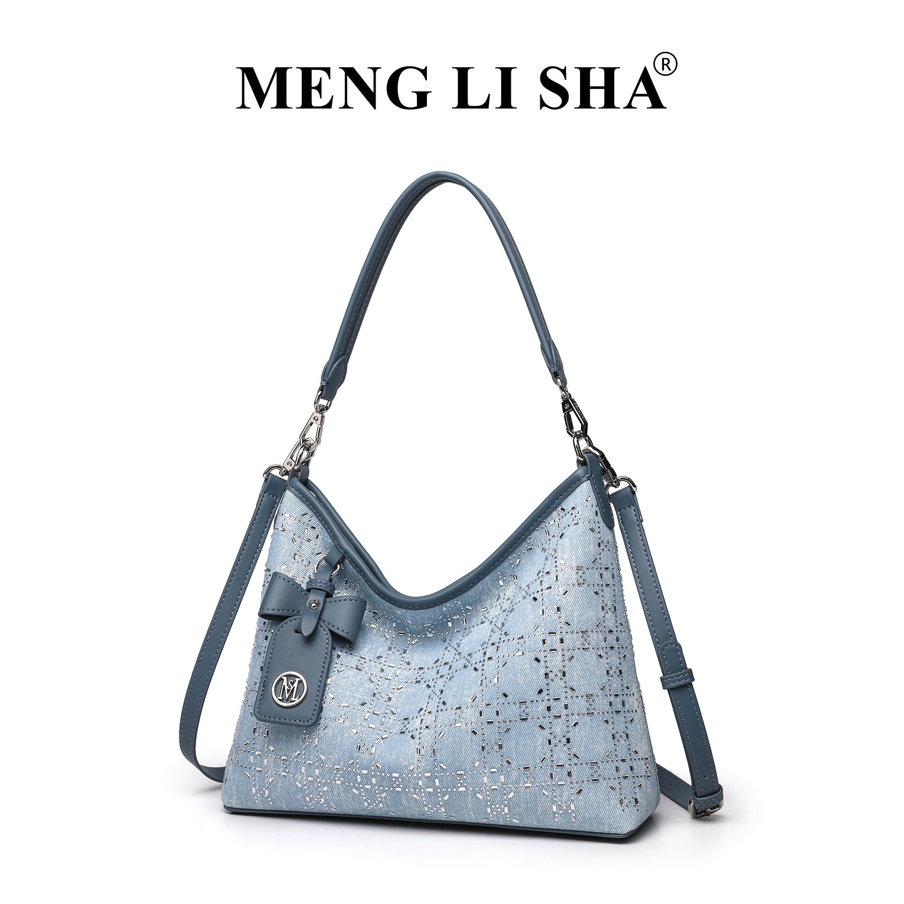 French niche new high-end diamond-encrusted women's shoulder underarm tote bag commuting large-capacity hand carry messenger bag
