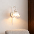 Rattan flower wall lamp nordic french cream lamp bright daily hook light aisle decorative wall lamp
