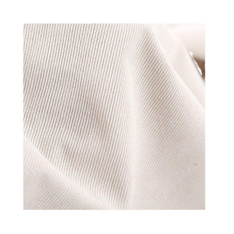 Warp knitted elastic 21 corduroy fabric 21 pit thin polyester corduroy luggage sofa throw pillow clothing fabric