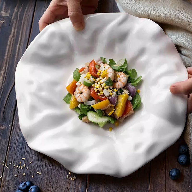 Casual boutique dish plate restaurant asymmetrical ceramic plate special-shaped stylish artistic conception for home creative cold dish plate