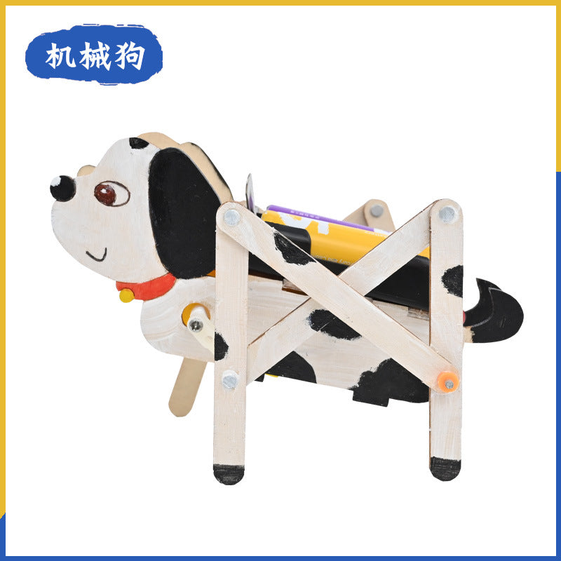 Mechanical dog Children's handmade invention Bionic electric quadruped robot Scientific experiment Technology Small production Recommended new