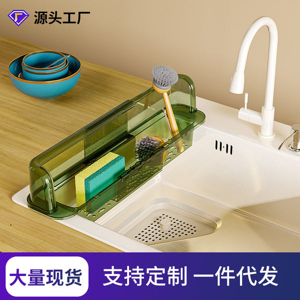 Xinle Kitchen Sink Shelf Pool Splash Baffle Retractable Sink Rack Kitchen Drain Basket Baffle
