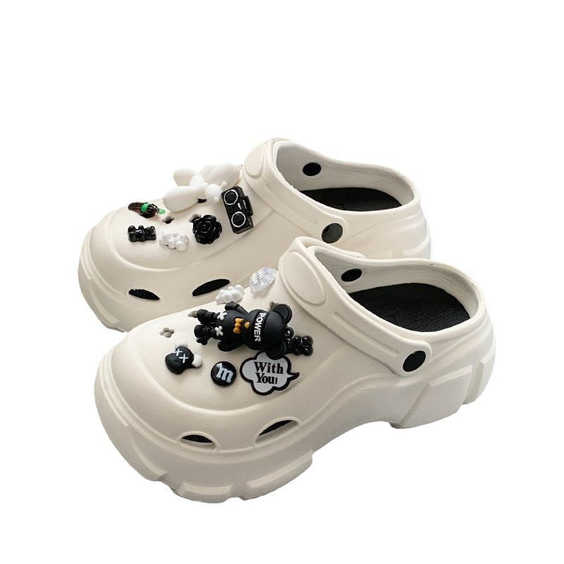 Crocs women's summeroutwear feeling of stepping on shit, thick sole non-slip 2024 new arrival beach toe sandals and slippers summer