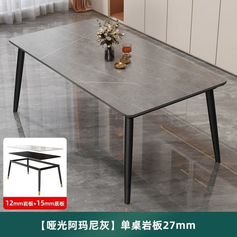 Rock slab dining table and chair combination for home commercial rental small apartment matte bright thickened modern casualaccessible luxury