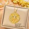 [titanium steel] fashionnew arrivalstylish leopard necklace light luxury fashion high-end full diamond cross-border clavicle chain accessories