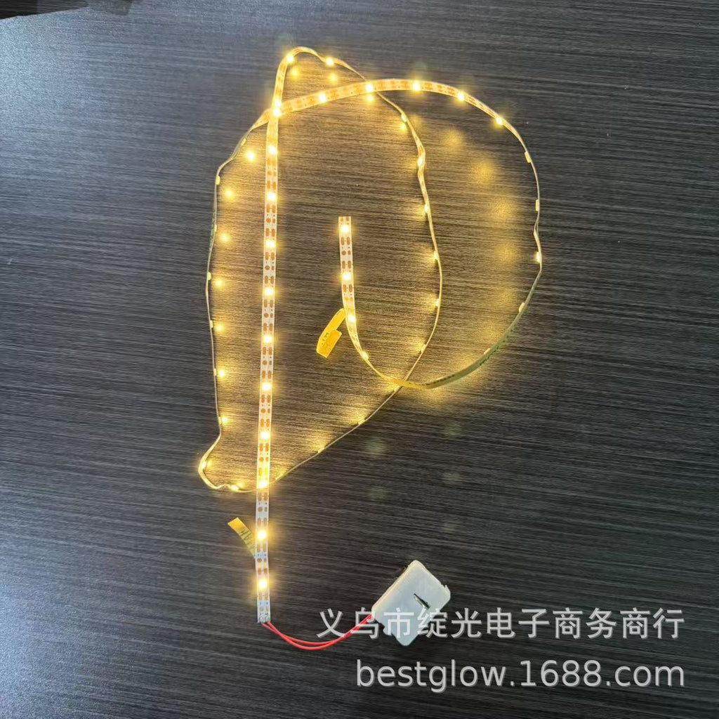 LED battery box self-adhesive soft light strip wide light strip moon cake box gift box ornament with glue decorative light strip can be determined