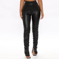 Fashionins style pu leather pants for women cross-border popular pile pants high waistpants leather pants female sexy tight fashion