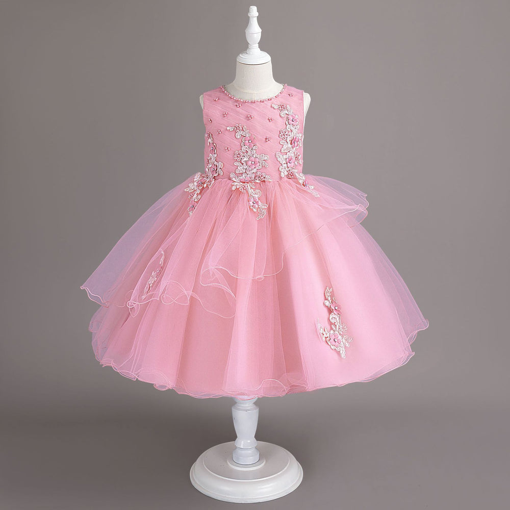 Ready-to-ship wholesale children's formal dresses, tulle princess dresses, little girl's piano recital dresses, girl dress