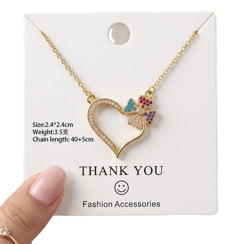 Mother's day bestseller: copper-plated zirconia heart necklace - women's luxury fashion, unique design, perfect holiday gift, choker jewelry