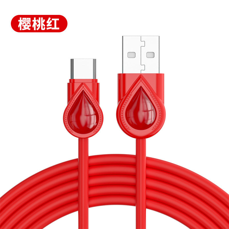 New liquid silicone macaron color 2.5a fast charging cable, compatible with apple, huawei, and android phones