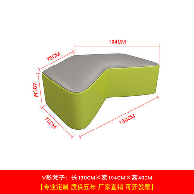 Sectional sofa minimalist creative irregular stool kindergarten office mall rest area negotiation reception table and chair sofa