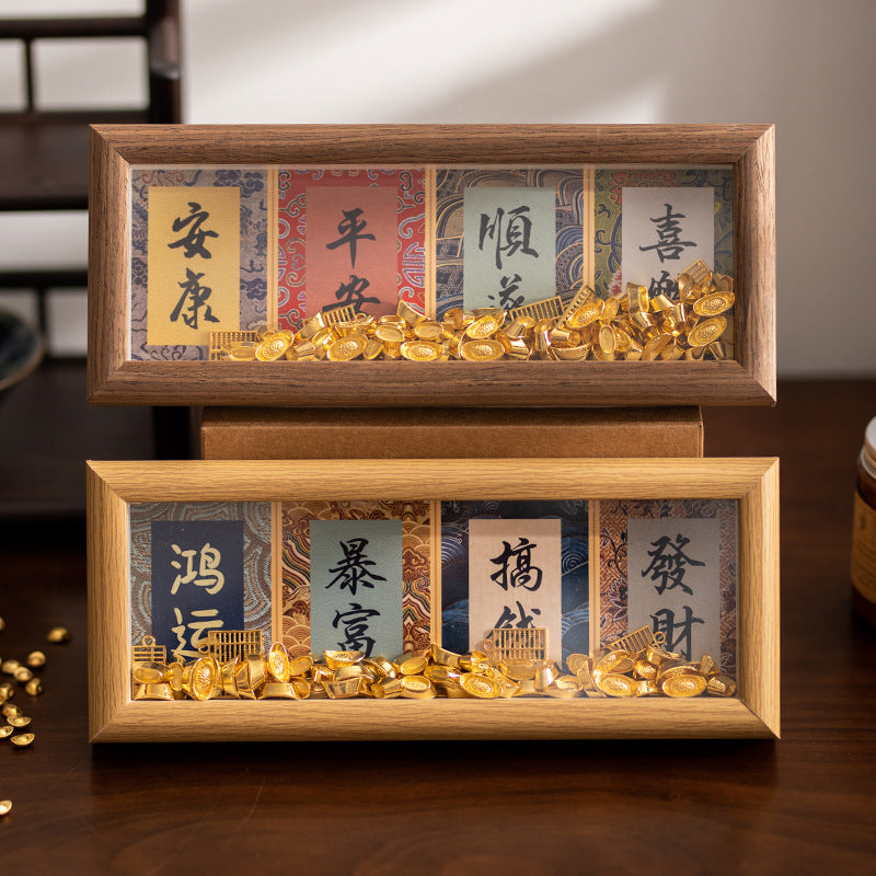 Photo frame table cardboard decorative picture frame wholesale Ping An DIY merchandise ornament Song Jin mini calligraphy frame send painting core