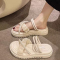Xiaoxiangfengthick sole slippers for women outwear 2025 summer new arrival gentle fairy style two-wear sandals with skirt