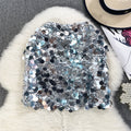 Classy fashion sequin skirt women's summerhigh waista-line miniskirt petites hip-covering one-step skirt