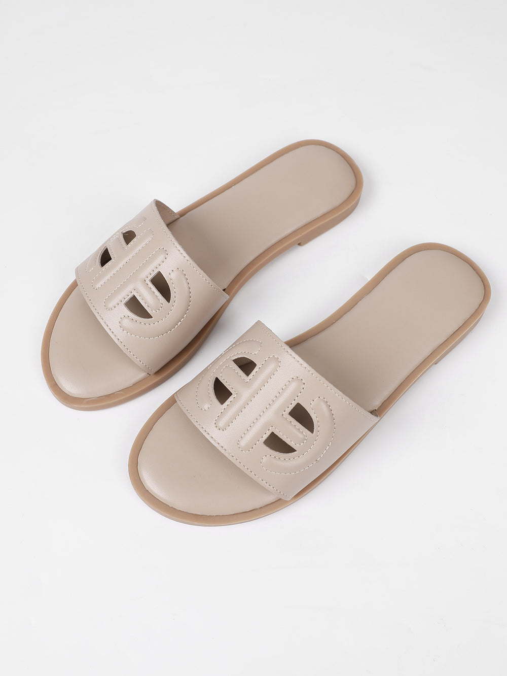plus sizefashionfashioncasual sandals new arrivalcut out plain pure colorflats women's slippers beach flip-flops