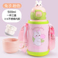Cartoon 316 stainless steel insulated tumbler with straw, cup sleeve, portable single cup, double lid water bottle - wholesale gift option