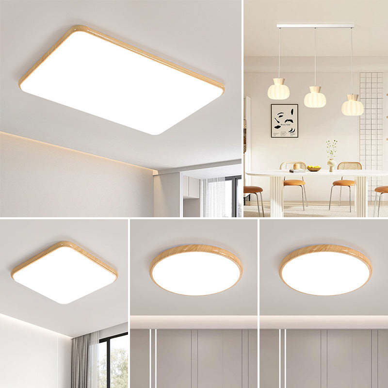 Log wind living room light full spectrum eye protection bedroom light new minimalist ultra-thin ceiling light package Zhongshan lighting