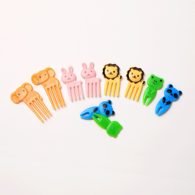 cartoon fruit fork set - cute animal creative fruit picks, bento fruit forks, dessert forks - wholesale
