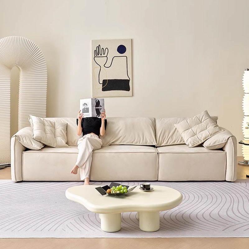 Electric sofa bed - cream style, reclining electric sofa for living room, nordic small apartment, elephant ear smart sofa