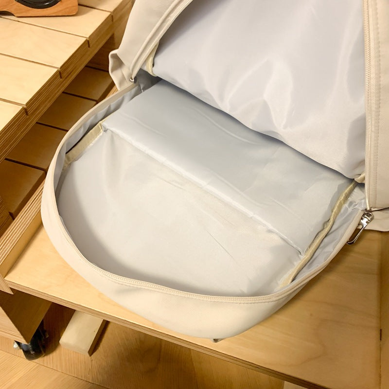 New Korean version of simple casual backpack fashion trend college bag large capacity couple travel backpack