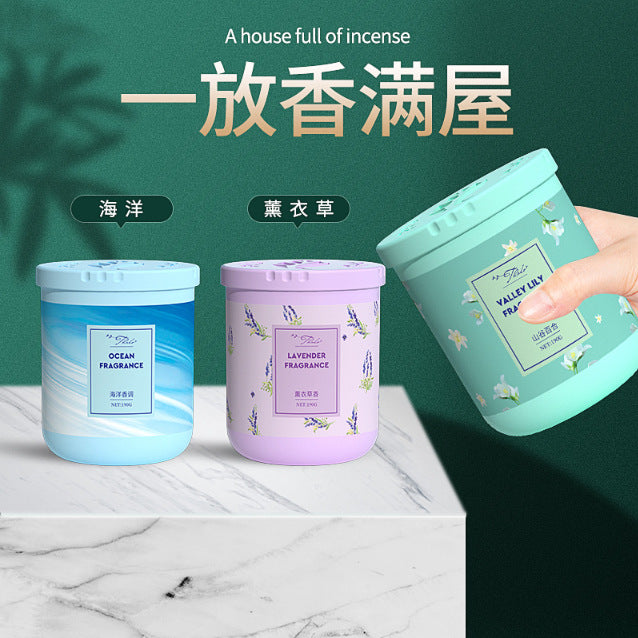 Car air freshener solid perfume - automotive fragrance diffuser - odor eliminator - round box aroma