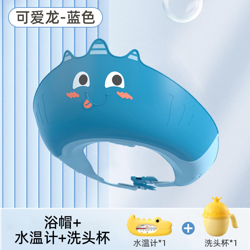 Baby hair washing headgear - eye & ear protection, soft silicone shampoo cap for infants and toddlers, waterproof bathing and shampooing cap for children