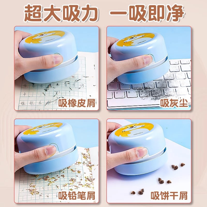 Deli desktop cleaner, suction eraser, crumb vacuum cleaner, students use mini children's large suction to charge and absorb ash.