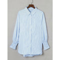 Shein independent station 1688  hot selling casual blue stripesprintingflap pocket pants shirt