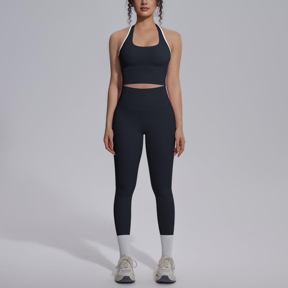 new arrival nude tight yoga wear sports beautiful back high waist hip lifting pants suit quick-drying running fitness wear