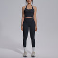 new arrival nude tight yoga wear sports beautiful back high waist hip lifting pants suit quick-drying running fitness wear