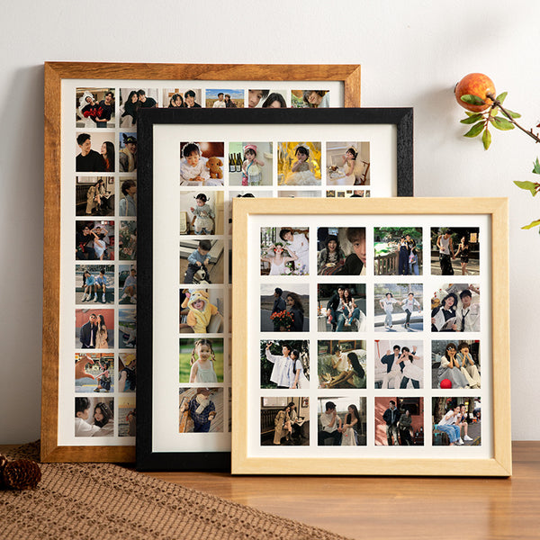 Solid wood Jiugongge DIY wash photo frame Internet celebrity ins commemoration send girlfriends and friends photo gift set