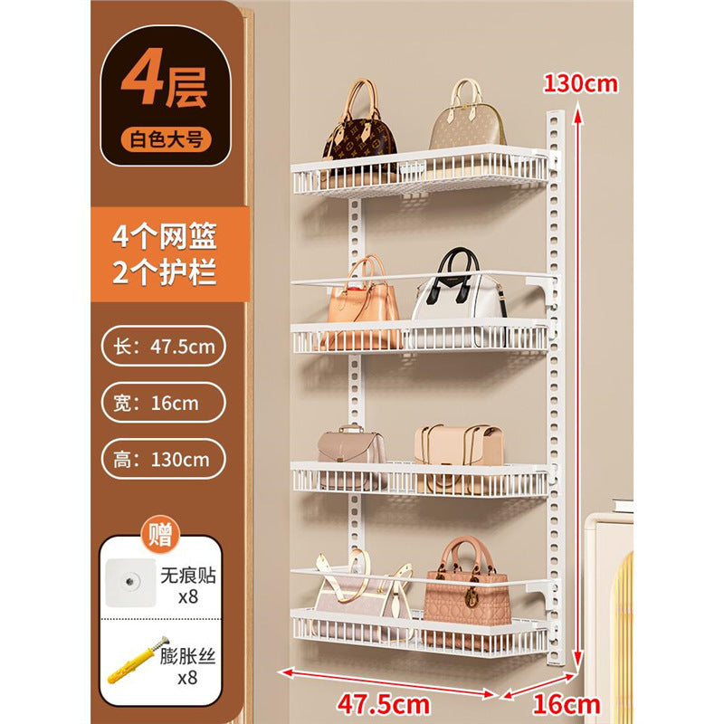 No-drill door back organizer, narrow gap wall-mounted multi-tier shelf, bathroom wall storage rack, toilet cabinet side organizer