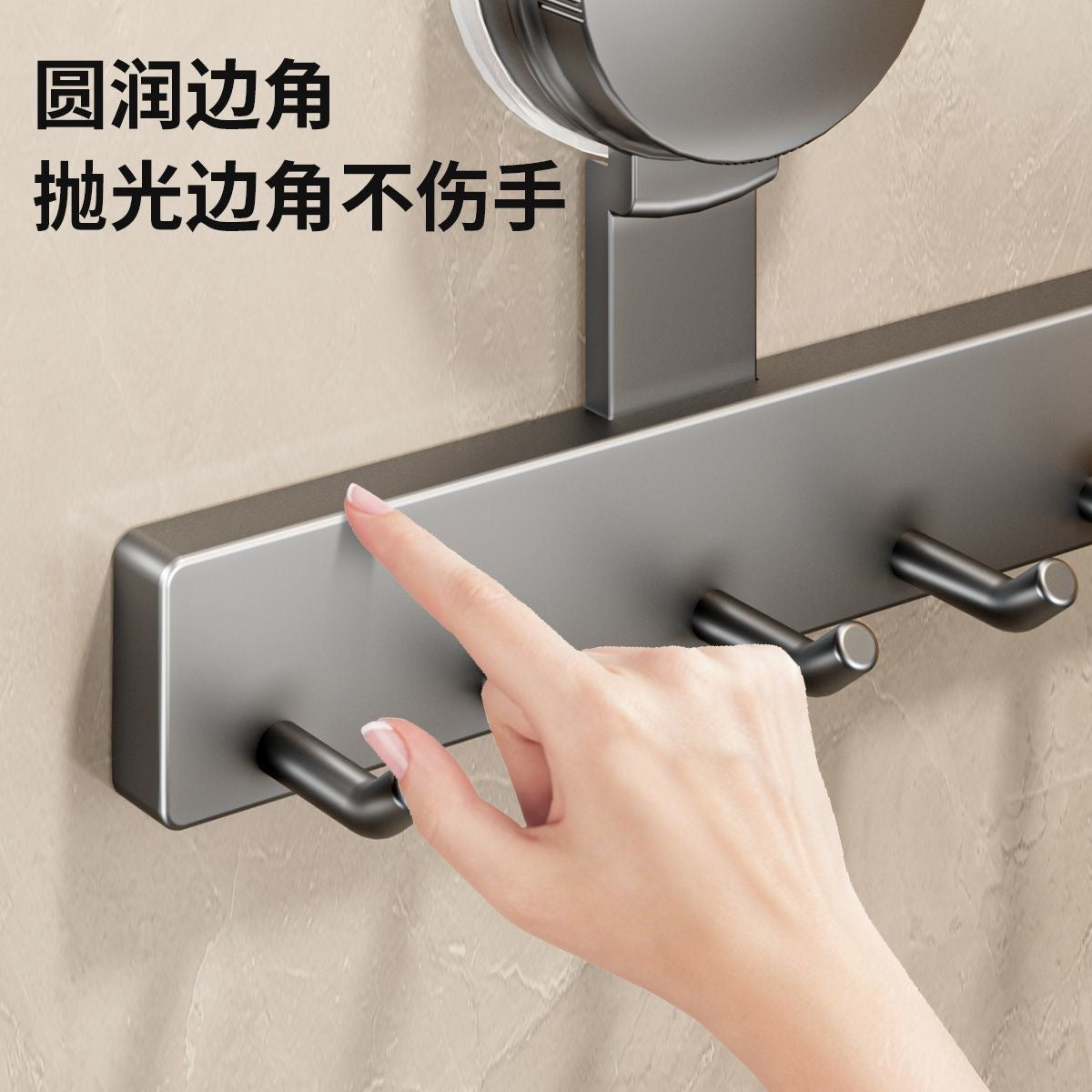 Non-punching suction cup wall-mounted kitchen bathroom door hanging bag wall multi-functional hook household storage artifact