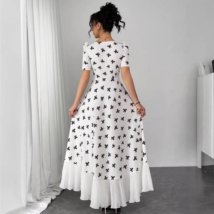 european and american cross-border new french polka dot bodycon dress