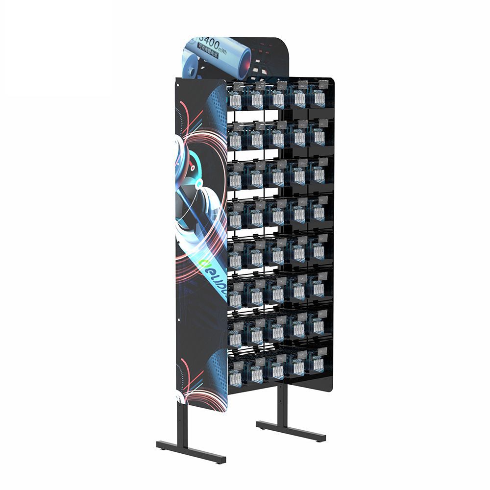 Customized battery display rack End rack Daily necessities Battery stationery toys Floor-to-ceiling iron rack Sundries store display rack