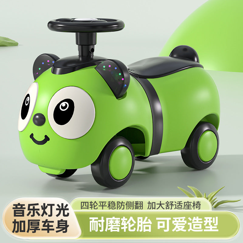 New children's panda yo-yo car baby four-wheel scooter 1-5 years old children's toy car twist car peanut car