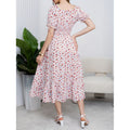 listing: new  women's original elegant ruffle tie-back printed dress